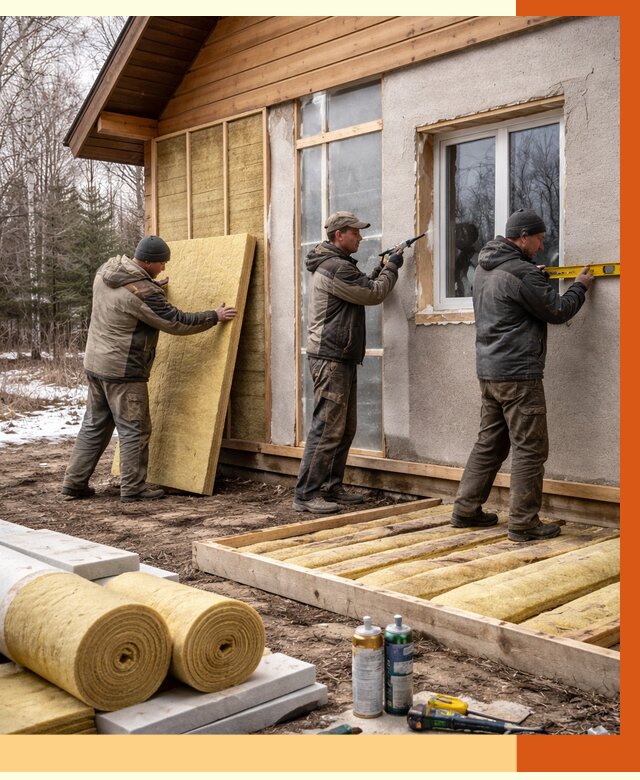 Утепление дачного дома в Кирове от 4828 руб/м2 — недорого | ТепломастерКро