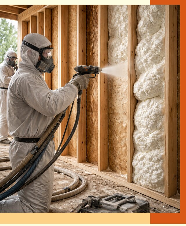 Утепление каркасного дома ППУ в Кирове от 2846 руб./м2 — работа под ключ | ТепломастерКро