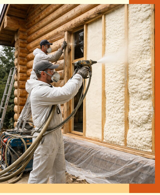 Утепление деревянного дома ППУ в Кирове от 4269 руб/м2 | ТепломастерКро — под ключ