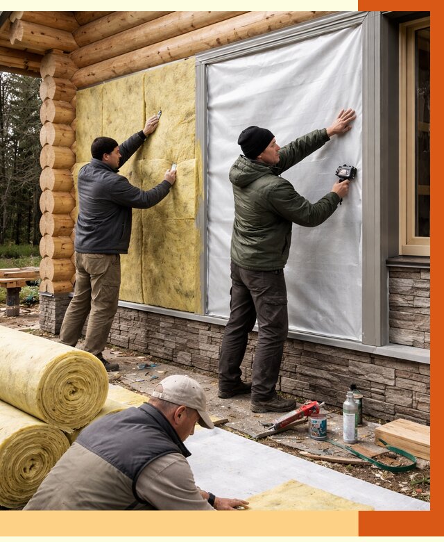 Утепление бревенчатого дома в Кирове от 7776 руб/м2 — заказать под ключ | ТепломастерКро