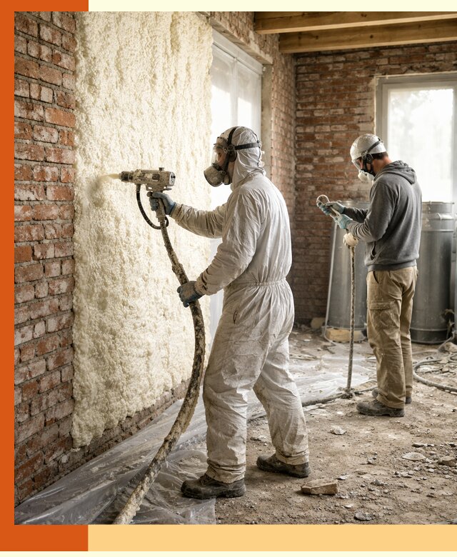 Утепление кирпичного дома пенополиуретаном в Кирове