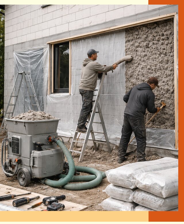 Утепление дома из газобетона эковатой в Кирове от 4574 руб./м2 | ТепломастерКро