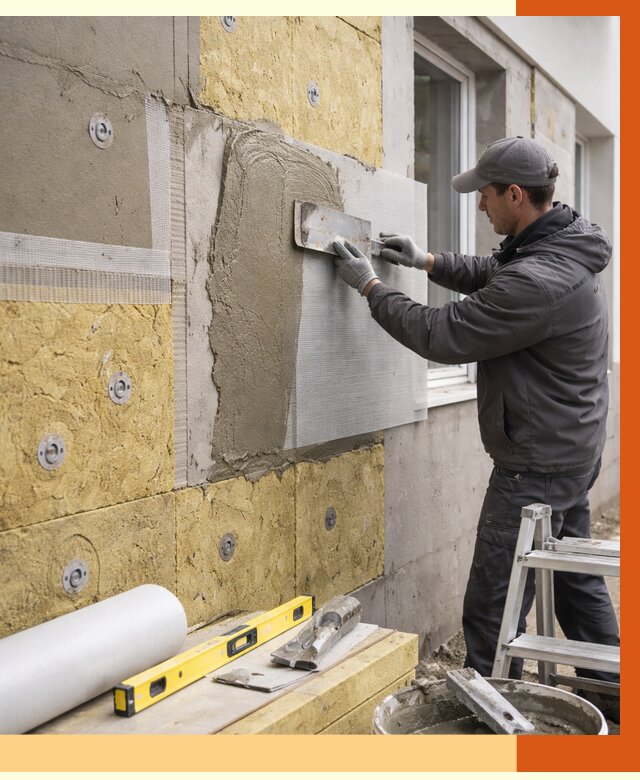 Утепление фасада под штукатурку в Кирове от 4269 руб/м2 — монтаж пенопластом и минватой | ТепломастерКро