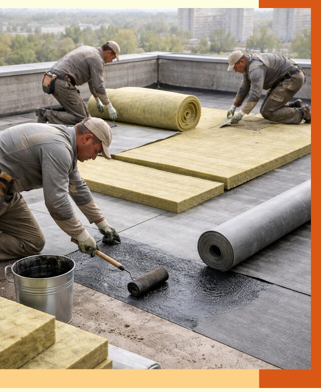 Утепление плоской крыши в Кирове от 7319 руб./м2 под ключ | ТепломастерКро
