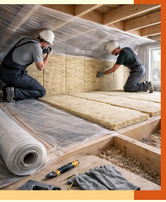 Утепление перекрытий в Кирове от 2897 руб/м2 — утепление межэтажных и чердачных | ТепломастерКро