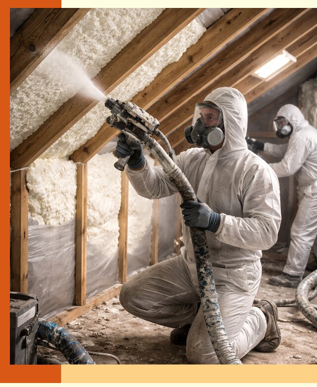 Утепление чердака пенополиуретаном (ППУ) в Кирове