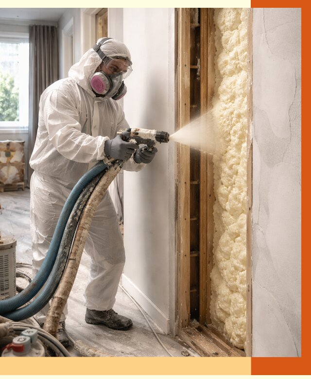 Межстеновое утепление ППУ в Кирове от 2795 руб/м2 — межстенное утепление под ключ | ТепломастерКро