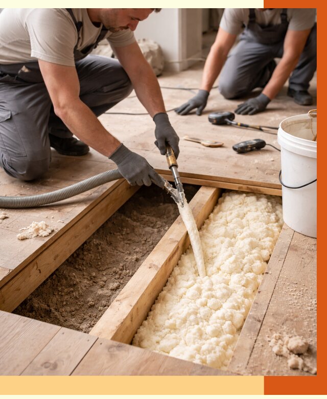 Заполнение пустот пола в Кирове от 2745 руб. — утепление пустот пола под ключ | ТепломастерКро