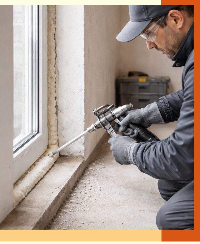 Герметизация стыков ППУ в Кирове от 1677 руб. за м2 — утепление примыканий под ключ | ТепломастерКро