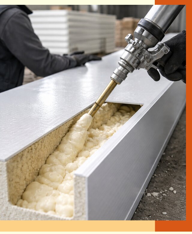 Заполнение пустот холодильных панелей в Кирове от 7624 руб. | ТепломастерКро