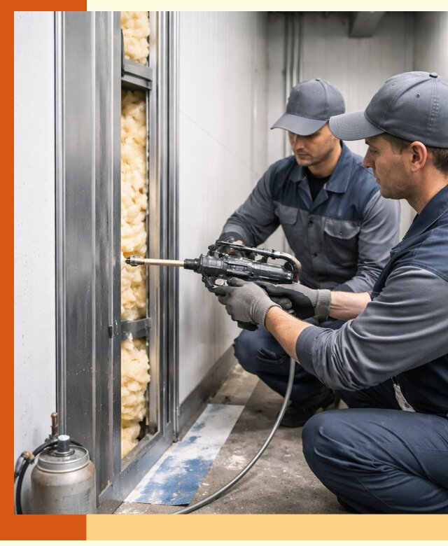 Заполнение пустот холодильных панелей в Кирове специализированной пеной