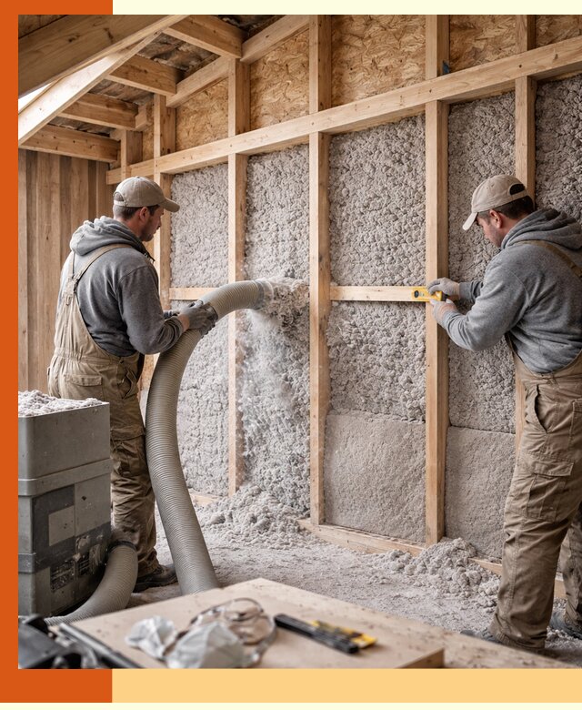 Утепление эковатой стен, потолков и перекрытий в Кирове