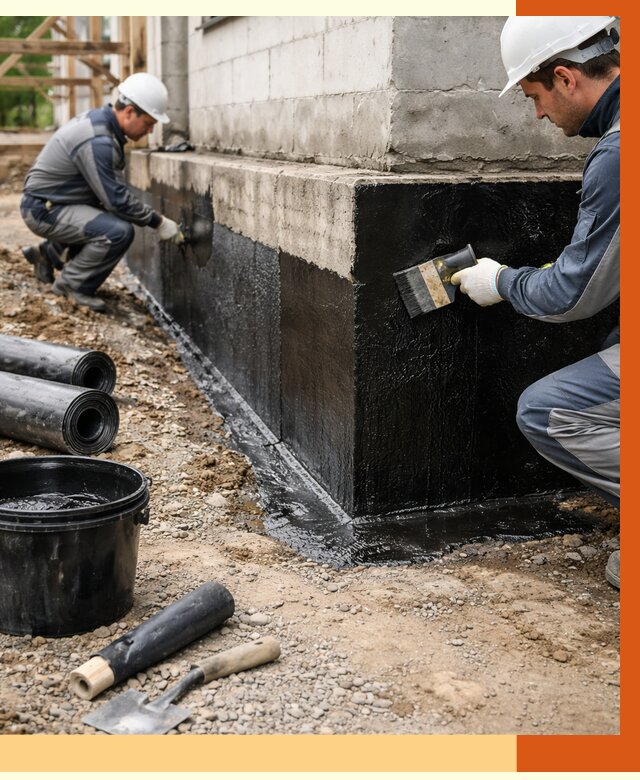 Гидроизоляция фундамента в Кирове от 1271 руб. — профессионально, под ключ | ТепломастерКро