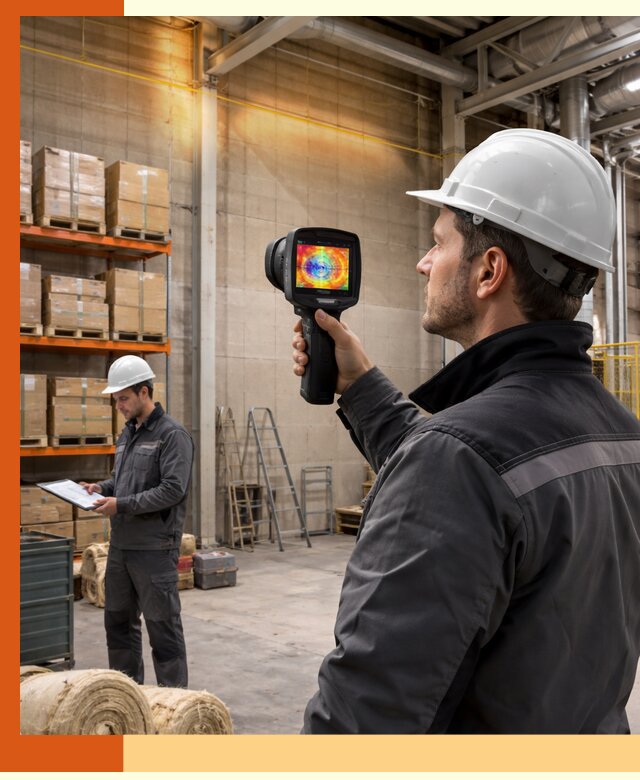 Тепловизионное обследование склада и выявление утечек в Кирове