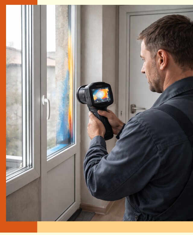 Тепловизионное обследование окон и дверей в Кирове