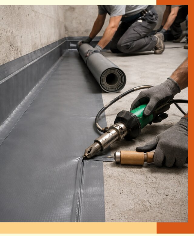 Монтаж гидроизоляционной мембраны в Кирове от 1011 руб/м2 | ТепломастерКро